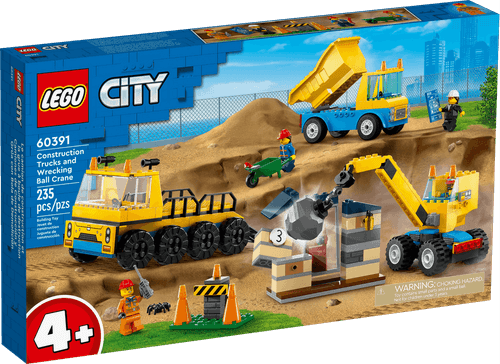 LEGO City Camiones de Construcción y Grúa con Bola de Demolición 60391