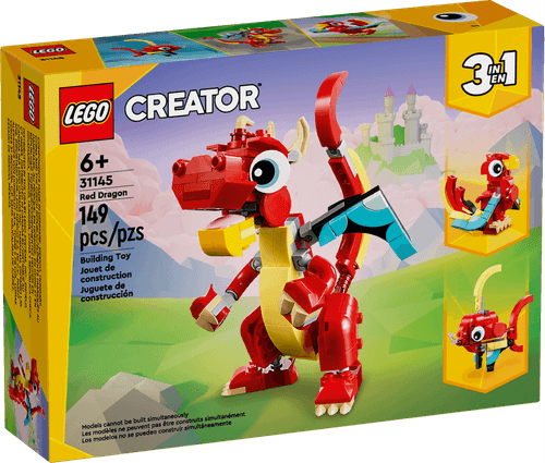 LEGO Dragón Rojo 3 en 1 Creator  31145