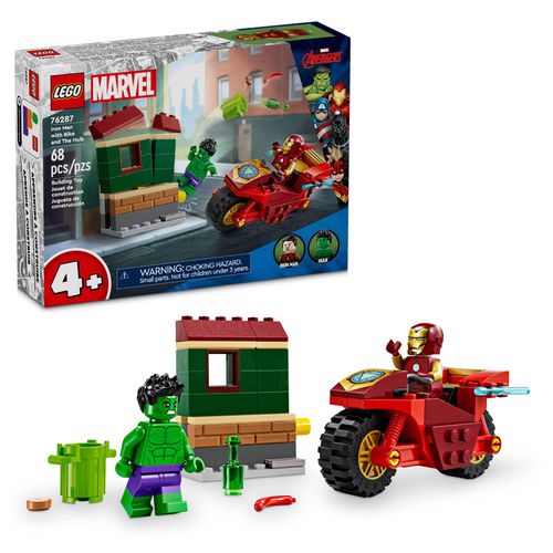 LEGO Marvel Iron Man con Moto y Hulk Super Heroes 76287