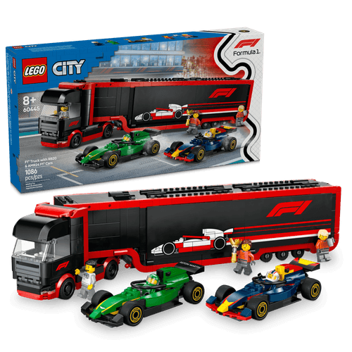 LEGO City Camión de F1® con Autos de F1® RB20 y AMR24 60445