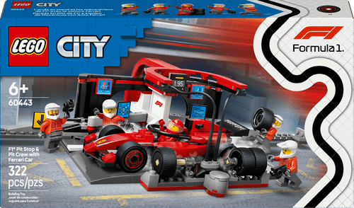 LEGO City Parada en Pits de F1® y Equipo de Mecánicos con Auto Ferrari 60443