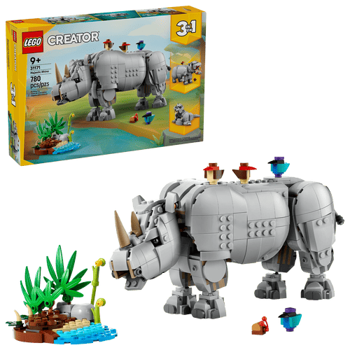PREVENTA LEGO Creator Fauna Salvaje: Poderoso Rinoceronte con Pájaros 31171