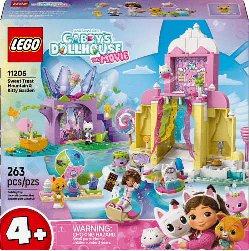 LEGO Gabby's Dollhouse Montaña de Dulces y Jardín de Gatitos 11205